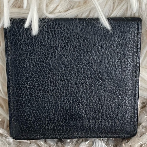 BURBERRY Snap-Closure Coin Pouch in Black Pebbled Leather W/Nova Check Interior - Picture 1 of 8